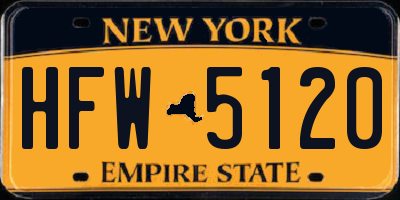 NY license plate HFW5120