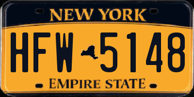 NY license plate HFW5148