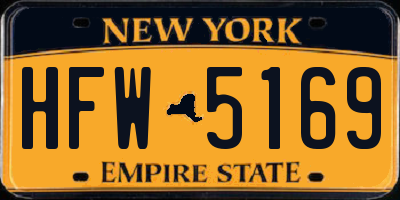 NY license plate HFW5169