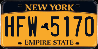 NY license plate HFW5170
