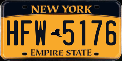 NY license plate HFW5176