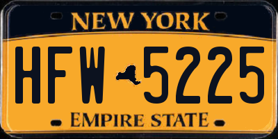 NY license plate HFW5225