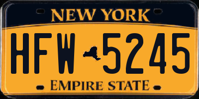 NY license plate HFW5245