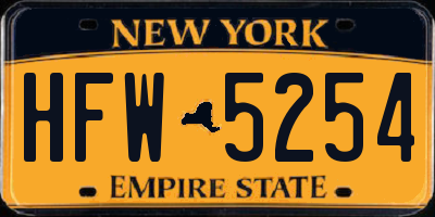 NY license plate HFW5254