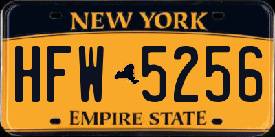 NY license plate HFW5256