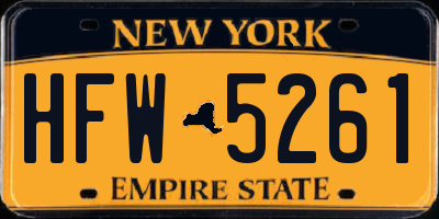 NY license plate HFW5261