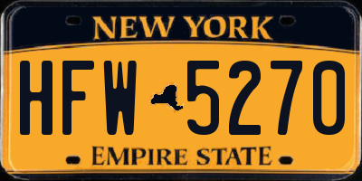 NY license plate HFW5270