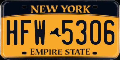 NY license plate HFW5306