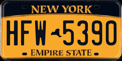 NY license plate HFW5390