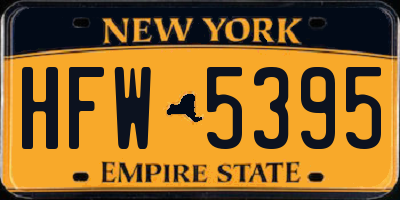 NY license plate HFW5395
