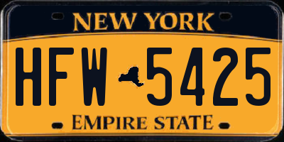 NY license plate HFW5425