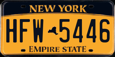 NY license plate HFW5446
