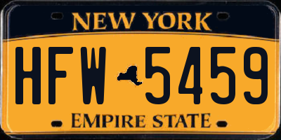 NY license plate HFW5459