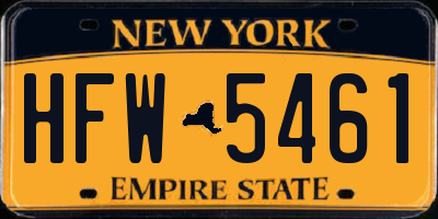 NY license plate HFW5461