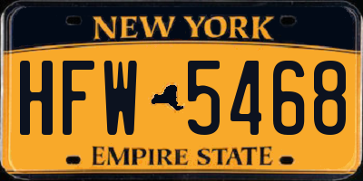 NY license plate HFW5468