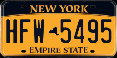 NY license plate HFW5495
