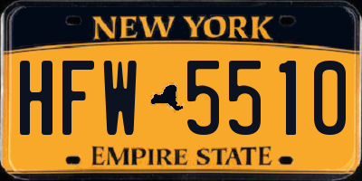 NY license plate HFW5510