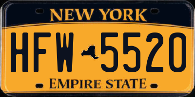 NY license plate HFW5520
