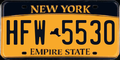 NY license plate HFW5530