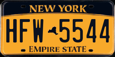 NY license plate HFW5544