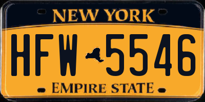 NY license plate HFW5546