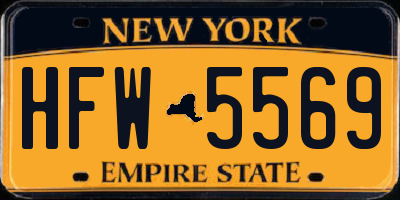 NY license plate HFW5569