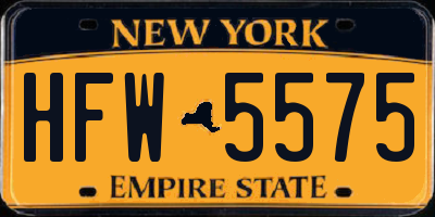 NY license plate HFW5575
