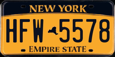 NY license plate HFW5578