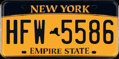 NY license plate HFW5586