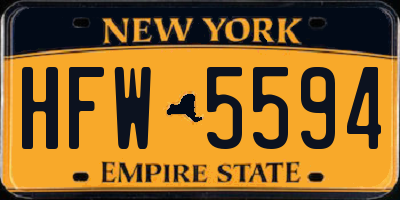NY license plate HFW5594