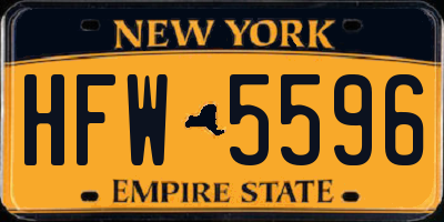 NY license plate HFW5596