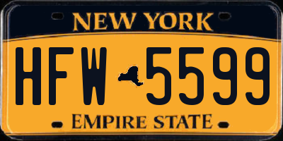 NY license plate HFW5599