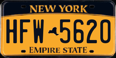 NY license plate HFW5620