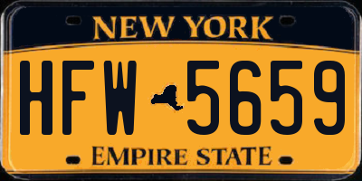 NY license plate HFW5659