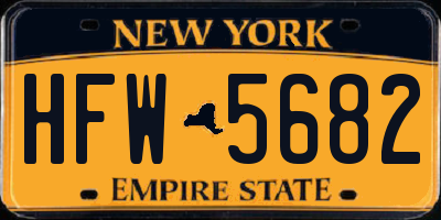 NY license plate HFW5682