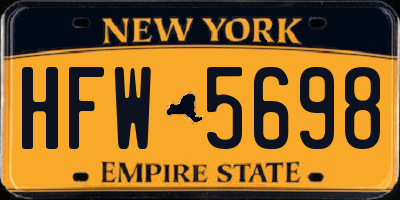NY license plate HFW5698