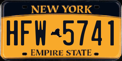 NY license plate HFW5741