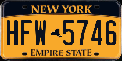 NY license plate HFW5746