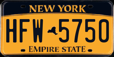 NY license plate HFW5750