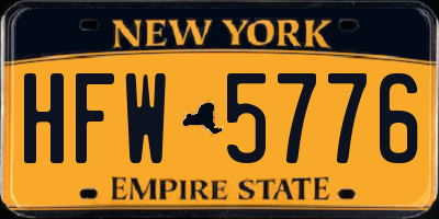 NY license plate HFW5776