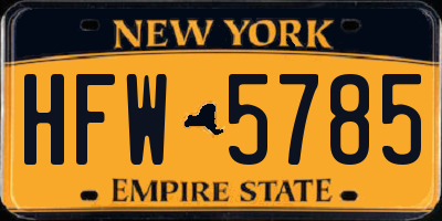 NY license plate HFW5785