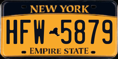 NY license plate HFW5879