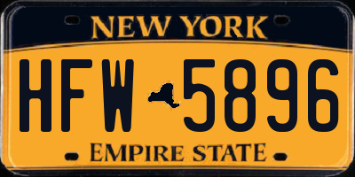 NY license plate HFW5896