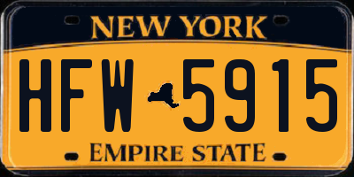 NY license plate HFW5915