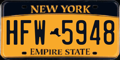 NY license plate HFW5948
