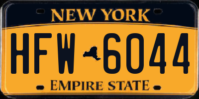 NY license plate HFW6044