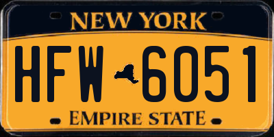 NY license plate HFW6051