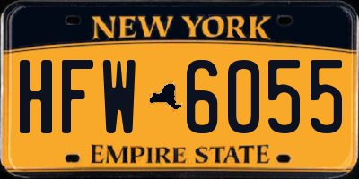 NY license plate HFW6055