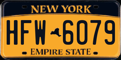 NY license plate HFW6079