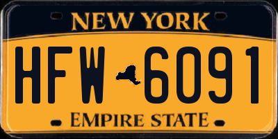 NY license plate HFW6091